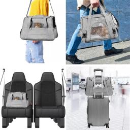 Portátil Respirável Pet Carriers Mochila, Bolsa de Ombro Dobrável, Transporte Aprovado Airline para Cães Pequenos e Gatos, Saída - Image 2