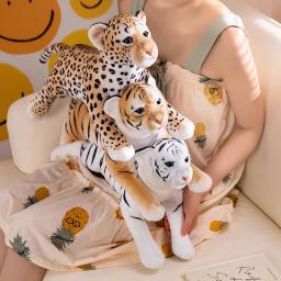 50cm realista tigre leopardo brinquedos de pelúcia macio animais selvagens simulação tigre branco jaguar boneca crianças presentes aniversário - Image 1