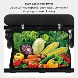 Auxiliares de caminhada portáteis com altura ajustável, carrinho de compras de grande capacidade para idosos, assistente de caminhada com assento - Image 2