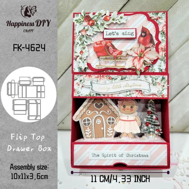Caixa de Corte de Metal Flip Top para Scrapbooking e Artesanato - Ideal para Álbum e Cartões Decorativos