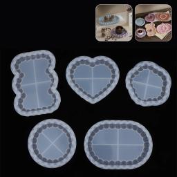 Moldes de silicone para resina epóxi Coaster, Bubble Design, Bandeja De Cimento, Placa De Gesso, Oval E Redonda - Image 2