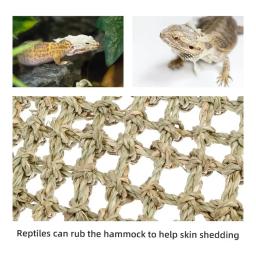 Dragão barbudo Hammock para répteis, espreguiçadeira para camaleão, lagartos, lagartixa, cobras, guana, répteis, lagartixas, grama almofada pet cama, balanço - Image 4