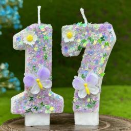 Sparklers Number Birthday Candle, Velas Digitais, Butterfly Cake Topper, Aniversário, Memorial Day, Decoração da Festa, Baby Shower, 0-9 - Image 2