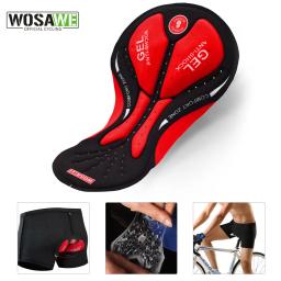 Wosawe-shorts de ciclismo com 3d e 5d almofada, respirável, para bicicleta de estrada, mtb, equitação, roupa interior acolchoada, diy - Image 1