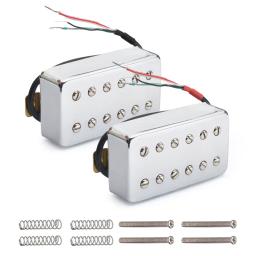 Captador Humbucker para guitarra elétrica LP, bobina dupla, 12 furos, 50mm, 52mm, pescoço, ponte, preto, cromo - Image 6