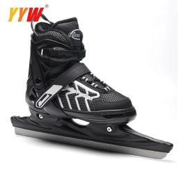 Sapato de Patinação com Lâmina de Gelo para Crianças e Adultos, Impermeável, PVC Térmico, Preto, Espessante, Figura Profissional, Patinação, Quente - Image 1