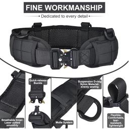 Homens multi-funcional tático cintura cinto conjunto, alta qualidade Nylon equipamentos, ao ar livre caça - Image 4