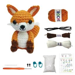 Fio de tricô de algodão Agulhas Ganchos Boneca de pelúcia Ferramenta animal, Material Bag, Conjunto completo DIY, Crochê de mão para adultos Brinquedo fofo - Image 5