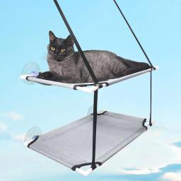 Rede montada em janela para cães e gatos, assento para animais, super ventosa, espreguiçadeira suspensa, cama macia e quente para cães pequenos e coelhos - Image 2