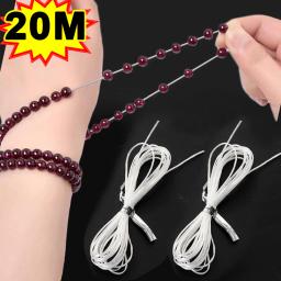 Cordões elásticos brancos para fazer jóias, faça você mesmo, linha de miçangas de látex para pulseira, colar, tornozeleira, corda de linha de borracha de alta elasticidade - Image 1