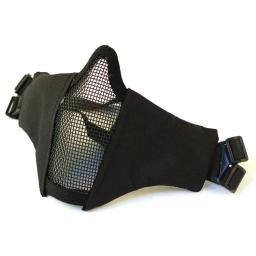 Airsoft malha máscara meia face malha máscaras cinta cinto ajustável tático rosto crânio máscara para cs/caça/paintball/tiro - Image 4