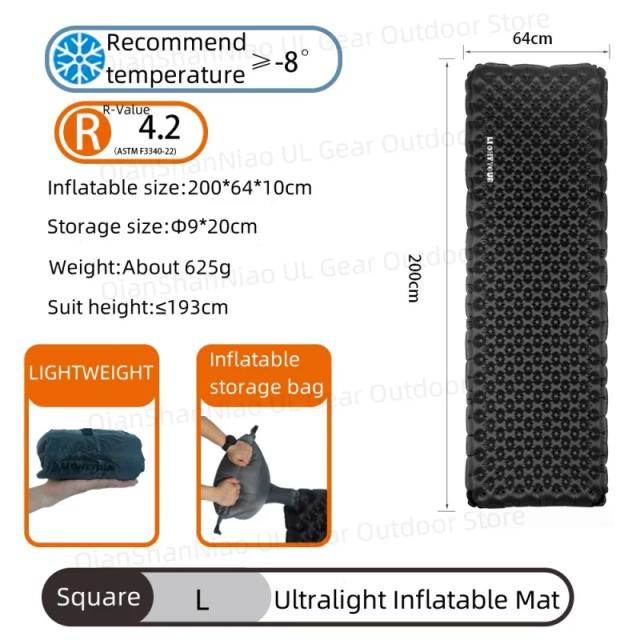 Colchão Inflável Ultra Leve para Acampamento: Light Tour R 7.5 - Ideal para Caminhadas e Dormidas de Uma Pessoa