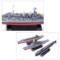 Navio de guerra Aircraft Carrier Set para meninos, modelo de navio montado, fragata Cruiser, navio de batalha submarino, brinquedos de aniversário, 4D, 8 pcs - Image 4