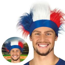 Leve Headband esportes com cabelo, peruca respirável, Bandeira França Padrão, Fã de futebol, Moda - Image 1