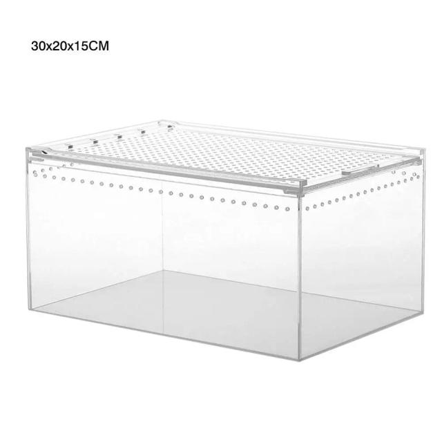 Terrário Acrílico Transparente para Répteis e Anfíbios - Abrigo Ideal para Crickets, Tartarugas, Caracóis e Aranhas