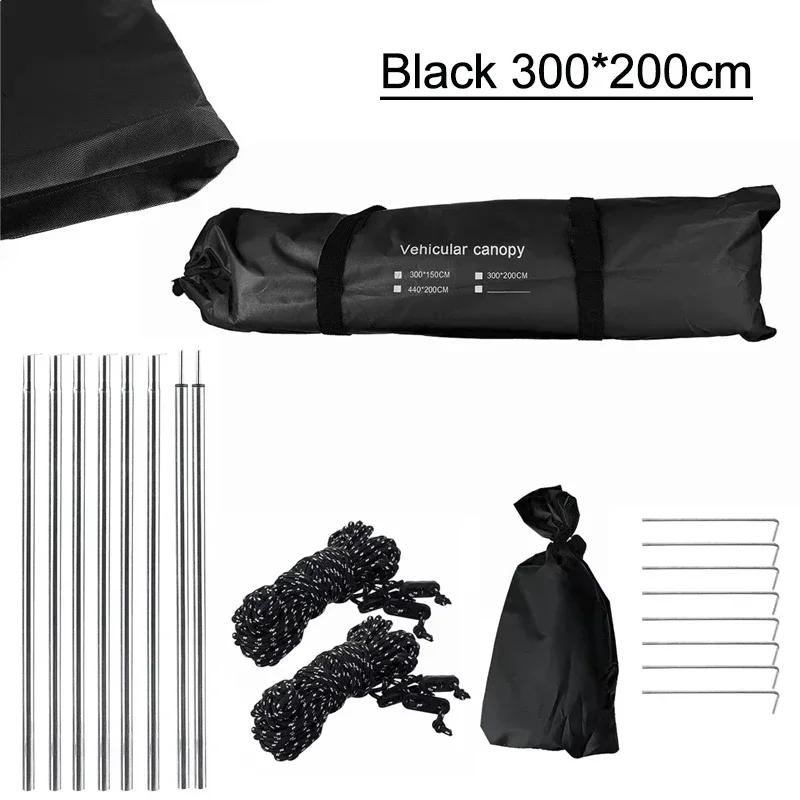 Abrigo de carro portátil sombra acampamento lado telhado do carro tenda anti-uv pára-sol à prova dwaterproof água toldo chuva dossel para suv jeep - Image 1