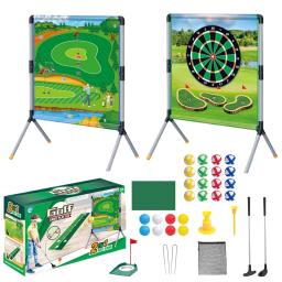 Jogo de quintal de golfe jogo de lascar de golfe bater esteira conjunto acessórios de golfe com bolas t colocando esteira jogo conjunto para bater prática - Image 1