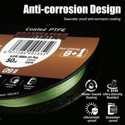 Seaknight marca gravitação g9 ii linha de pesca de afundamento rápido 300m/150m revestido ptfe trançado linha de pesca à prova de água do mar à prova de uv - Image 5