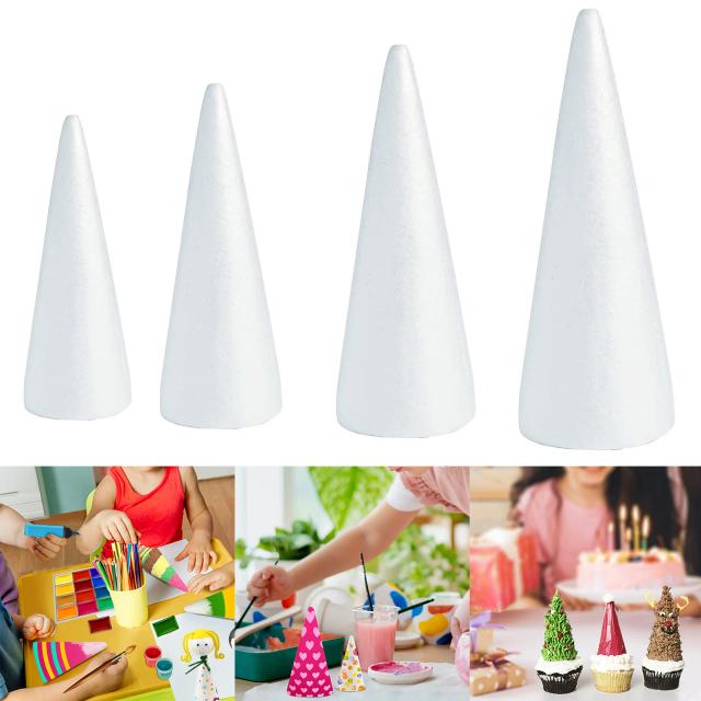 Cones de Espuma Sólida de Poliestireno para Artesanato Criativo e Decoração de Festas