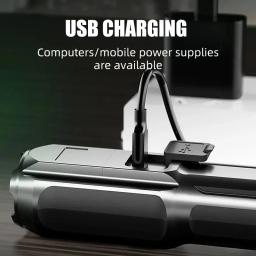 Lanterna Tática LED Poderosa, 100000 Lumen, USB Recarregável, 18650 Impermeável, Zoom, Caça, Pesca - Image 5