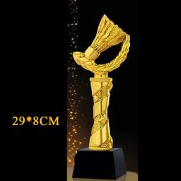 Troféu De Resina Personalizado Para Lembranças De Esportes De Academia, Prêmios De Ouro, Lembrança Banhada A Ouro, Taça De Artesanato, 28 cm, 30cm, 1Pc - Image 6
