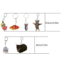 Y1UB 6 peças acessórios bobos para gatos caprichosos, itens decorativos animais divertidos, chaveiros - Image 6