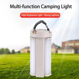 Lanterna LED portátil com dupla Fonte de Luz, Lâmpada Camping, Foldable Pendurado Luzes, Outdoor Caminhadas Tent, Holofote Forte, Fonte 3 Folhas - Image 6