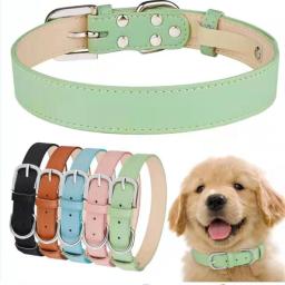 Coleira ajustável de couro PU, acessórios confortáveis para cães e gatos, suprimentos pequenos para cachorros, cachorro acessível - Image 1