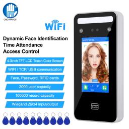 WiFi Facial RFID Controle de Acesso Teclado, 4.5 ", Face Dinâmica, Biométrico, Tempo Atticação, Dispositivo De Empregado, Door Lock System Software - Image 1