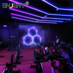 Decoração de entretenimento efeito especial hexágono iluminação rgb luz palco multiform controle remoto diy montado - Image 5