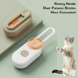 Escova elétrica para cães, Escova de cabelo de gato, 3 em 1 Dog Steamer Brush para massagem, Pet Grooming, Removendo os cabelos emaranhados e soltos - Image 3
