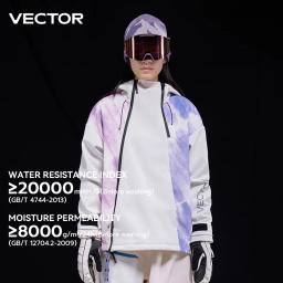VECTOR Homens e Mulheres Splicing Esqui Top À Prova D 'Água À Prova de Vento Quente Durável Interior e Ao Ar Livre Jaqueta de Snowboard - Image 4