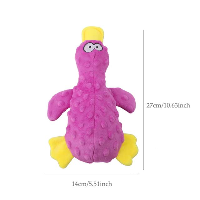 Brinquedo Interativo Engraçado de Pato de Pelúcia com Som Squeaky para Cães de Todos os Tamanhos