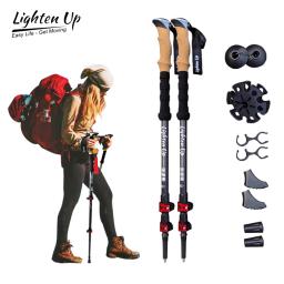 Carbon Fiber Lightweight Trekking Poles, Bastões telescópicos dobráveis, Bastão de caminhada e caminhada leve, Bastão de escalada - Image 1