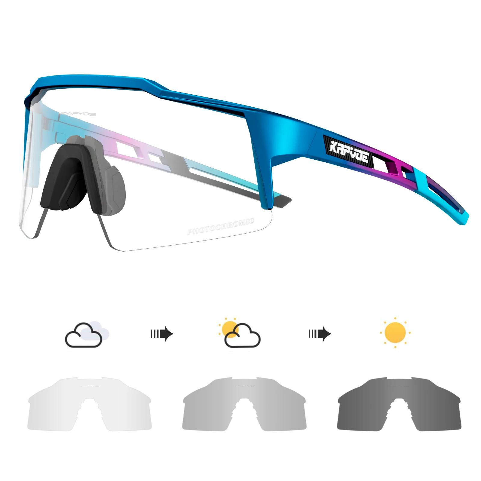 Kapvoe fotocromático ciclismo óculos de sol para homens mulheres óculos de bicicleta equitação condução uv400 mountain bike óculos esportes - Image 1