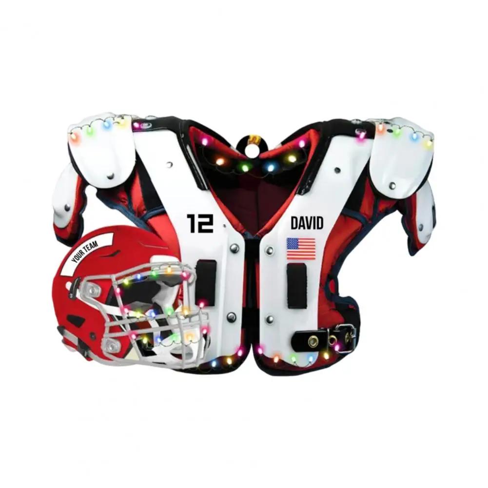 Chique pingente de futebol com capacete pendurado futebol americano almofadas de ombro longa duração carro ornamento futebol fã - Image 1