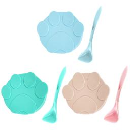 Portátil Silicone Dog Cat Tampa enlatada, 2-em-1Food Sealer Spoon, Pet Food Cover, Armazenamento Fresh-Keeping Lids, Bowl, 1-10Pcs - Image 4
