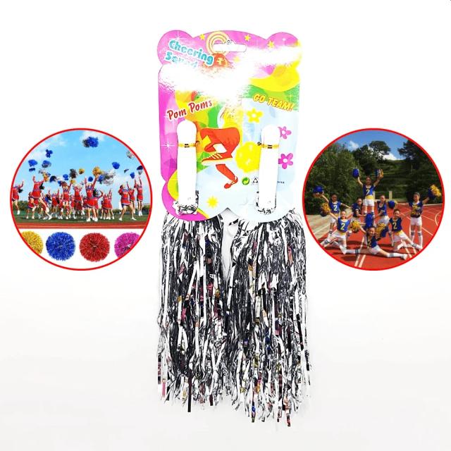Pompom Metalizado Prata para Decoração de Festa de Aniversário - Kit com 2 Unidades 27012
