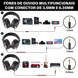Oneodio fone de ouvido com fio com microfone, Pro 10/30/50 headphone profissional studio DJ, over ear HiFi monitor headset com Hi-Res áudio, Para o PC Telefónico - Image 6