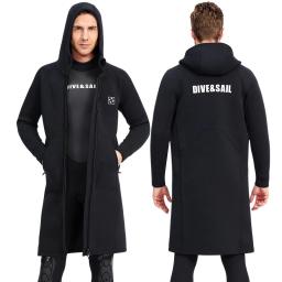 roupa de mergulho roupa de mergulho pesca sub 3mm neoprene roupa de neTerno de mergulho longo com capuz para homens e mulheres, jaqueta de mergulho à prova de frio, proteção solar snorkeling, borracha de cloropreno 3mm - Image 2