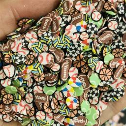 100g Mix Balls Futebol Basquetebol voleibol Fatias Polymer Clay Sprinkles DIY Slime Filling Acessórios Nail Decoration Craft - Image 3