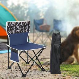 Cadeira dobrável com encosto para pessoas pesadas, cadeira de pesca para fora, equipamento de acampamento, parque, jardim, pátio, esportes, praia - Image 3