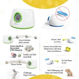 Máquina automática de buscar bolas para cães, lançador de bolas para cães pequenos e médios, 3 dimensões de lançamento, lançador de bolas para brinquedos para cães - Image 2