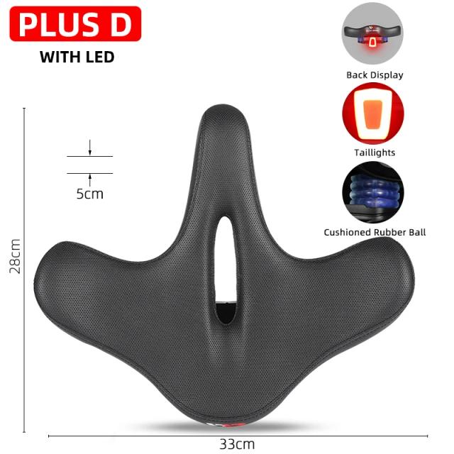 Selim de Bicicleta West Bike com Lanternas Traseiras, Assento Ergonômico e Tamanho Grande para MTB - Conforto e Segurança em Cada Pedalada