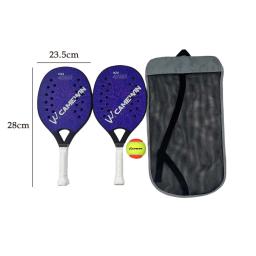 2 raquetes de tênis de praia antiderrapante resistente ao suor aperto portátil quadro de fibra de carbono pás de tênis de praia para parque quintal ao ar livre - Image 6