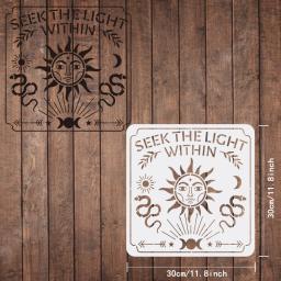 Sol rosto estênceis para pintura modelo reutilizável diy arte e artesanato estêncil procurar a luz dentro desenho em paredes de tecido de madeira - Image 2