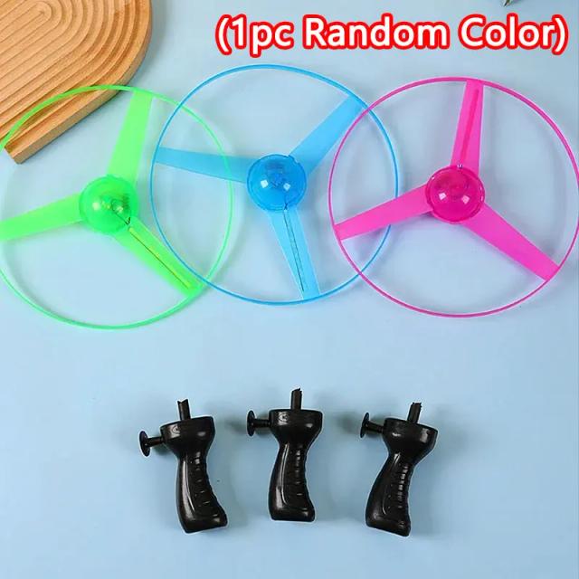 Brinquedo Voador LED Disco Voador Giratório Puxa Corda Iluminado