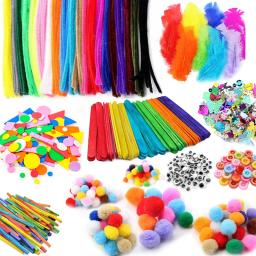 Artesanato Arte Suprimentos Kit para Crianças, Limpadores de tubos, Pompons, Espuma Adesivos, Pena Sentiu Pano, Botão De Pano, DIY Artesanato Criativo, Brinquedos Presentes, 1000Pcs - Image 1