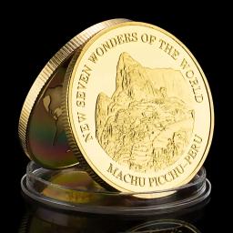 Lembrança das Sete Maravilhas do Mundo, Moeda Banhada a Ouro, Presente Colecionável, Grandes Edifícios, Moeda Comemorativa - Image 5