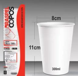 Copo de papel branco liso 300 ml biodegradavel descartável 100 unidades - bebidas, café, sucos, festas, aniversários, escritório - Image 6